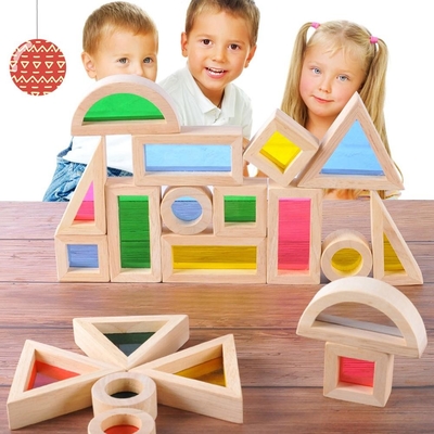 Pädagogische acrylsauerbausteine des Regenbogen-24pcs für Kindergeschenk