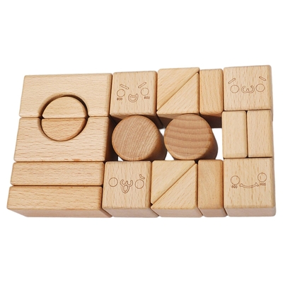 Fester hölzerner stapelnder Block Toy Shape Cognition DIY für Kinderkinder