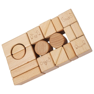Fester hölzerner stapelnder Block Toy Shape Cognition DIY für Kinderkinder