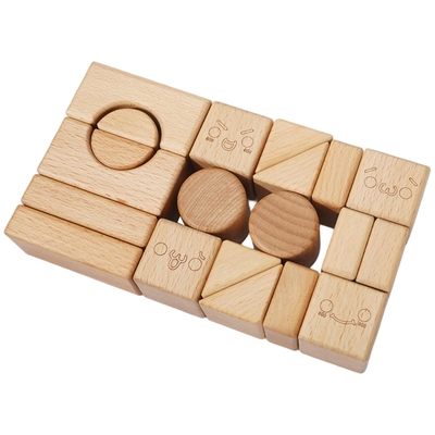 Fester hölzerner stapelnder Block Toy Shape Cognition DIY für Kinderkinder