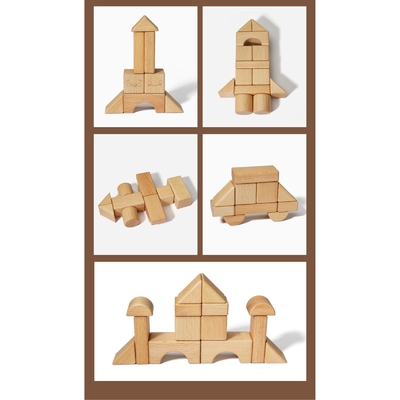Fester hölzerner stapelnder Block Toy Shape Cognition DIY für Kinderkinder