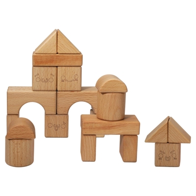 Fester hölzerner stapelnder Block Toy Shape Cognition DIY für Kinderkinder