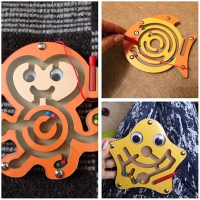 Spiel-hölzerne alphanumerische Spielwaren für Kinder Montessori früh fischen pädagogisch