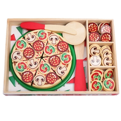 64 PC täuschen Spiel-hölzerne Pizza Toy For Children Food Cooking vor