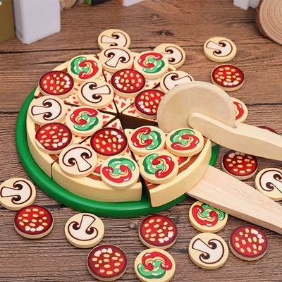64 PC täuschen Spiel-hölzerne Pizza Toy For Children Food Cooking vor