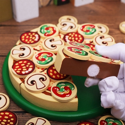 64 PC täuschen Spiel-hölzerne Pizza Toy For Children Food Cooking vor