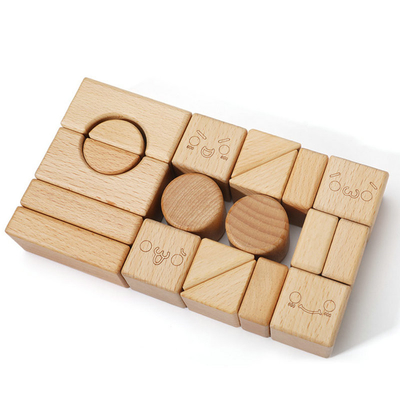 Buche 20pcs Burlywood-Holzklötze spielt natürlichen Montessori, der Ausbildung lernt