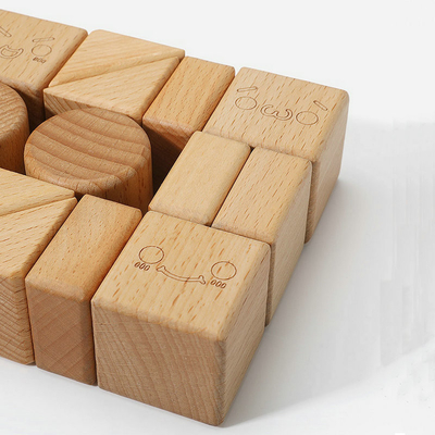 Buche 20pcs Burlywood-Holzklötze spielt natürlichen Montessori, der Ausbildung lernt
