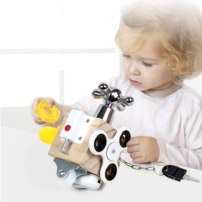 Hölzerner Montessori spielt beschäftigten Würfel für Kinder reisen pädagogisch