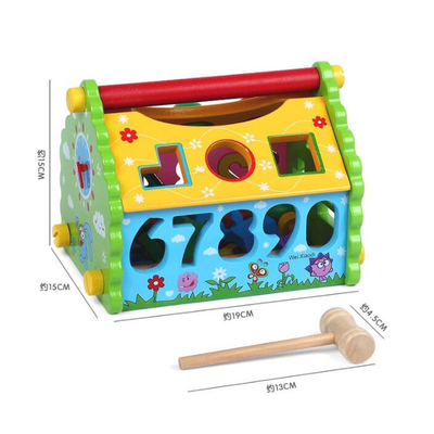 Kindersortierbox-Klugheits-Haus hölzerner Montessori hell