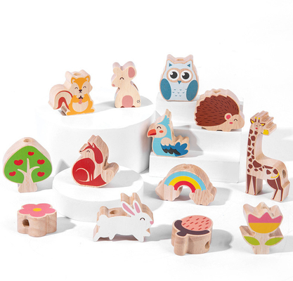 Hölzerne Tierbalance, die Spiel-natürlichen Baum Toy For Preschool stapelt
