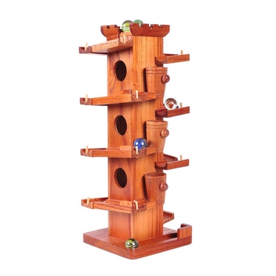 Lustiger Marmorball-Laufhölzerner Turm-Bau pädagogisch für Kinder