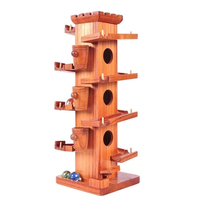 Lustiger Marmorball-Laufhölzerner Turm-Bau pädagogisch für Kinder