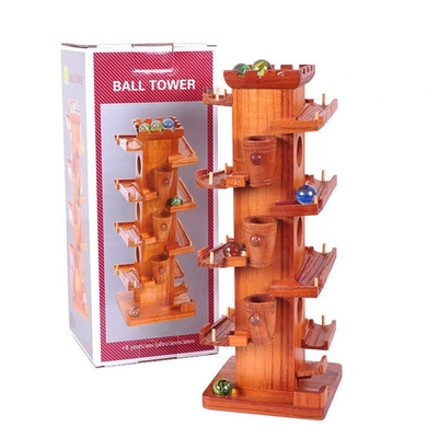 Lustiger Marmorball-Laufhölzerner Turm-Bau pädagogisch für Kinder