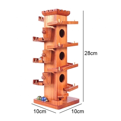 Lustiger Marmorball-Laufhölzerner Turm-Bau pädagogisch für Kinder