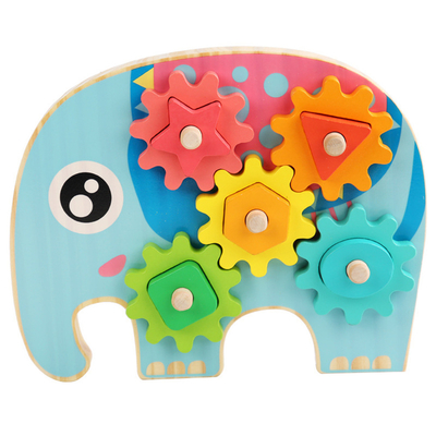 Intelligenter Elefant-Owl Gear Block Wood Creative-Tierentwurf