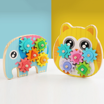 Intelligenter Elefant-Owl Gear Block Wood Creative-Tierentwurf