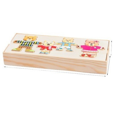 hölzernes Tier72pcs puzzle-Karikatur-Kaninchen-Bärn-Kleid
