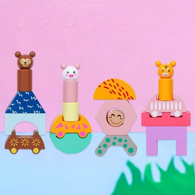 Hölzerner Zug-LKW formen DIY pädagogischen Toy For Preschool Toddler