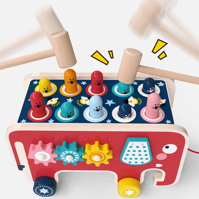Der 2 Holzhammer-hölzerne Hammer spielt Burr Free For Toddler Boys-Mädchen