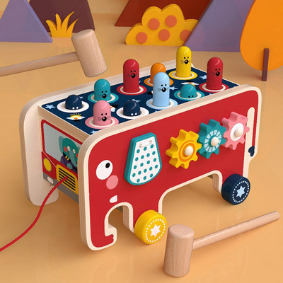 Der 2 Holzhammer-hölzerne Hammer spielt Burr Free For Toddler Boys-Mädchen
