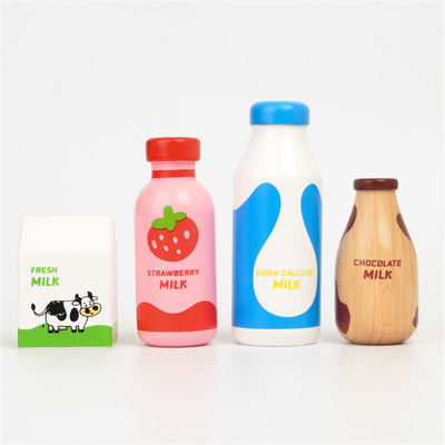 Hölzerne Milch-Satz-Küche für pädagogische Nahrungsmittelspielwaren Mädchen-Junge Montessori