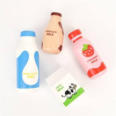 Hölzerne Milch-Satz-Küche für pädagogische Nahrungsmittelspielwaren Mädchen-Junge Montessori