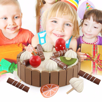 17PCS Simulation hölzerner Mini Kitchen Set DIY magnetisch für frühes pädagogisches