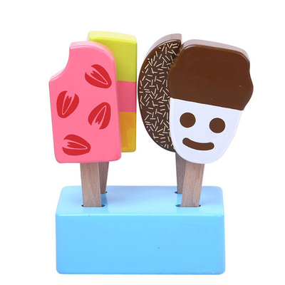 Druck-hölzerne 1pc Eiscreme-Spielwaren für Vorschulmädchen-Jungen-Spielwaren