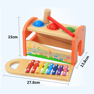 Hölzerne Karikatur-Regenbogen-Stoß-Tabelle für Kinderfrüherziehung