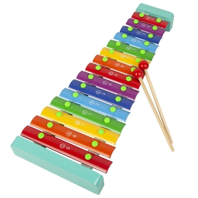 Töne des Kinderklopfen hölzerne Xylophon-15 das Klavier, das mit 2 Holzhammern pädagogisch ist