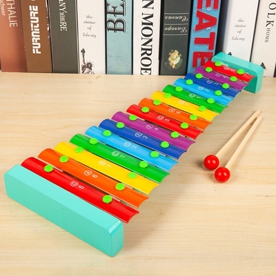 Töne des Kinderklopfen hölzerne Xylophon-15 das Klavier, das mit 2 Holzhammern pädagogisch ist