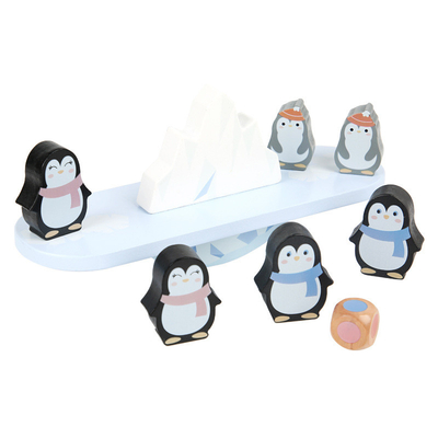 Holzklotz-Spielwaren-Pinguin-balancierender Rahmen Montessori-Unterricht bunt