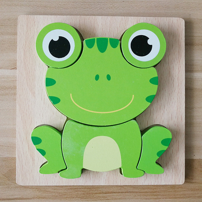 Hölzerne Karikatur Tier-3D verwirren die kognitive Kinderfrüherziehung