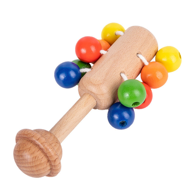 MontessoriLehrmittel die hölzerne Würfel-Ei-Ball-Schalen-Praxis, die für Kinder greift