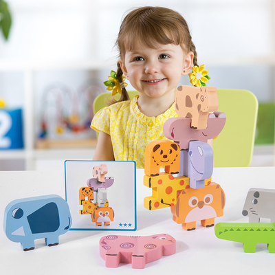 Cpc-Holzklotz-Puzzlespiel spielt Tiermusik-Balancen-Falten-Höhe