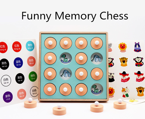Kinderhölzerne Gedächtnis-Match-Schach-Spiel-früh pädagogische Puzzlespiele 3D