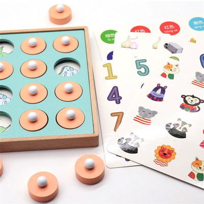 Kinderhölzerne Gedächtnis-Match-Schach-Spiel-früh pädagogische Puzzlespiele 3D