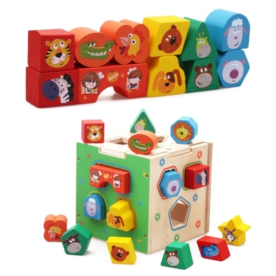 Hölzernes geometrisches Toy Teaching Aid Baby Brain-Entwicklungs-Lösen von Problemen