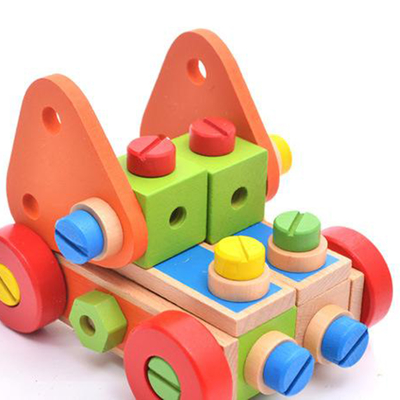 Spielt hölzerne Baustein-Nuss Montessori Nuss-Schraube Toy Girls Boys Gift