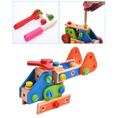 Spielt hölzerne Baustein-Nuss Montessori Nuss-Schraube Toy Girls Boys Gift