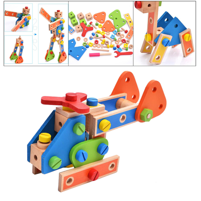Spielt hölzerne Baustein-Nuss Montessori Nuss-Schraube Toy Girls Boys Gift