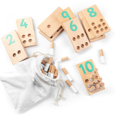 Hölzerner Montessori Digital, die die Digital-Erkennen der Kinder des Nagel-Brett-1,6 lernt