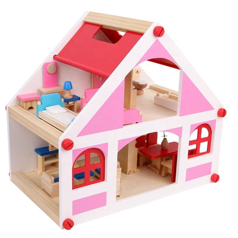 Miniatur 37.5cm Casa-Weinlese-hölzerne Puppenhaus-Möbel-s DIY