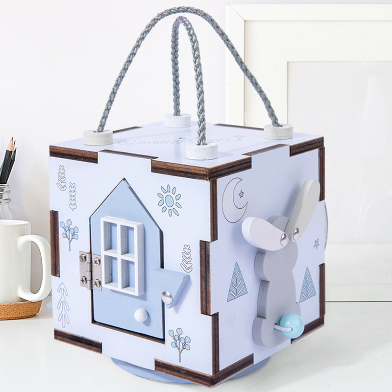Hölzernes beschäftigtes Brett Kind- Unisex-Montessori für Feinmotorik Trave