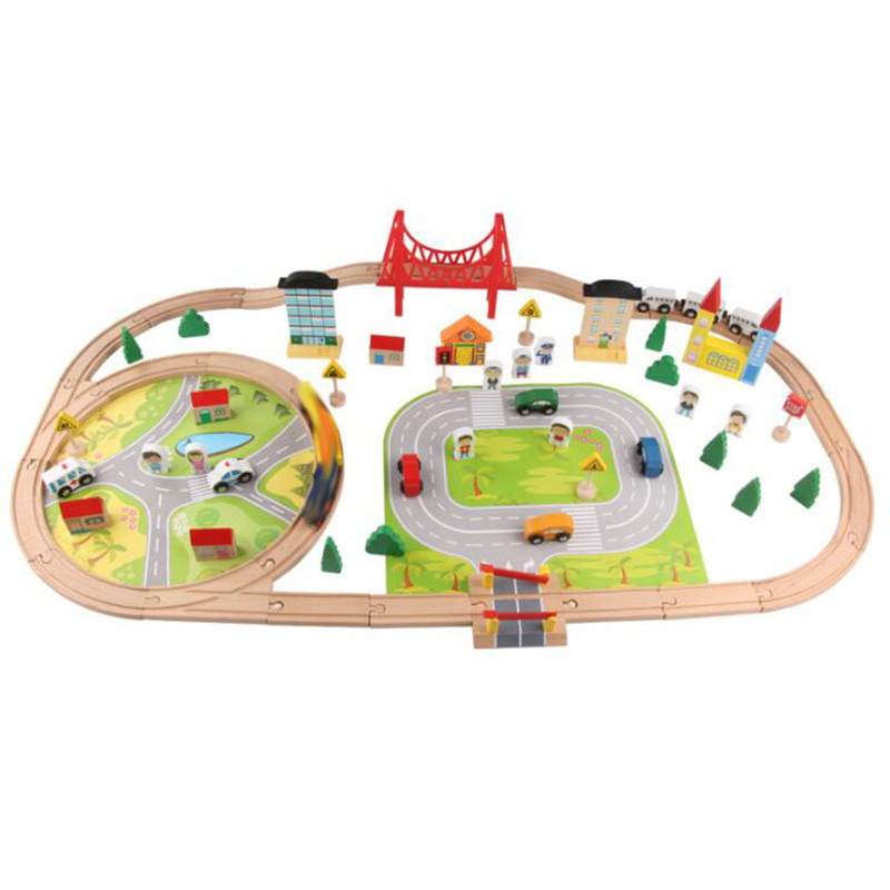 Kinderhölzerne Eisenbahnlinie-Toy Competible For All Brands-Bahn pädagogisch