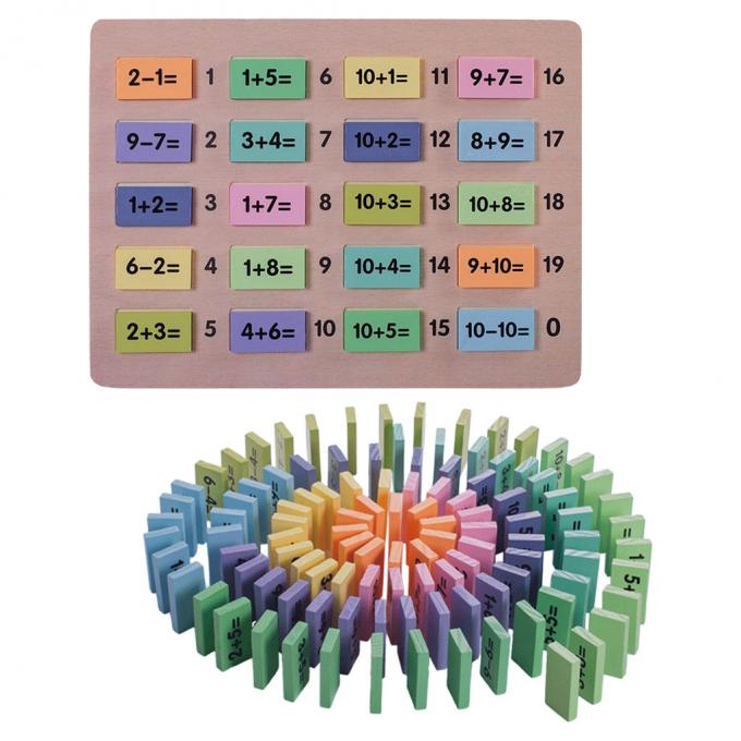 Mathematik-nummerieren pädagogische Mathe-Spielwaren Dominos, die lustiges Baustein