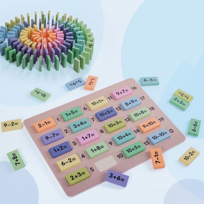 Mathematik-nummerieren pädagogische Mathe-Spielwaren Dominos, die lustiges Baustein