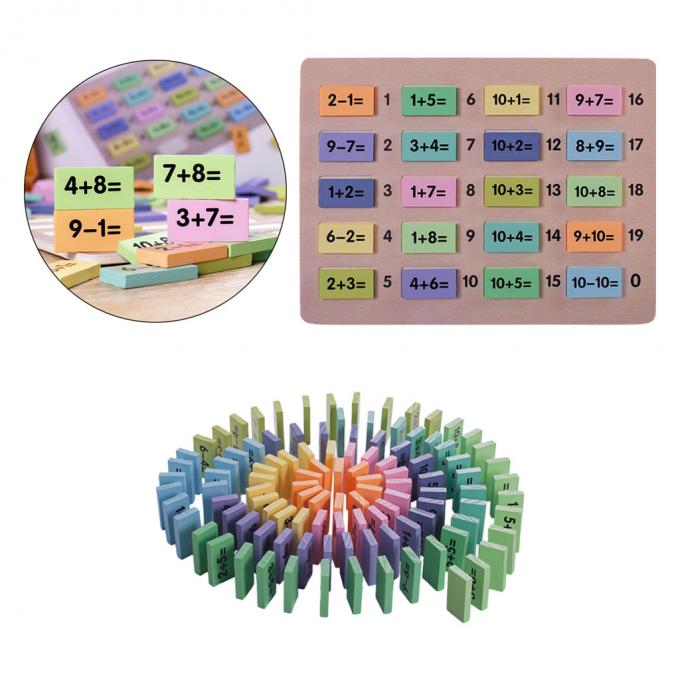 Mathematik-nummerieren pädagogische Mathe-Spielwaren Dominos, die lustiges Baustein