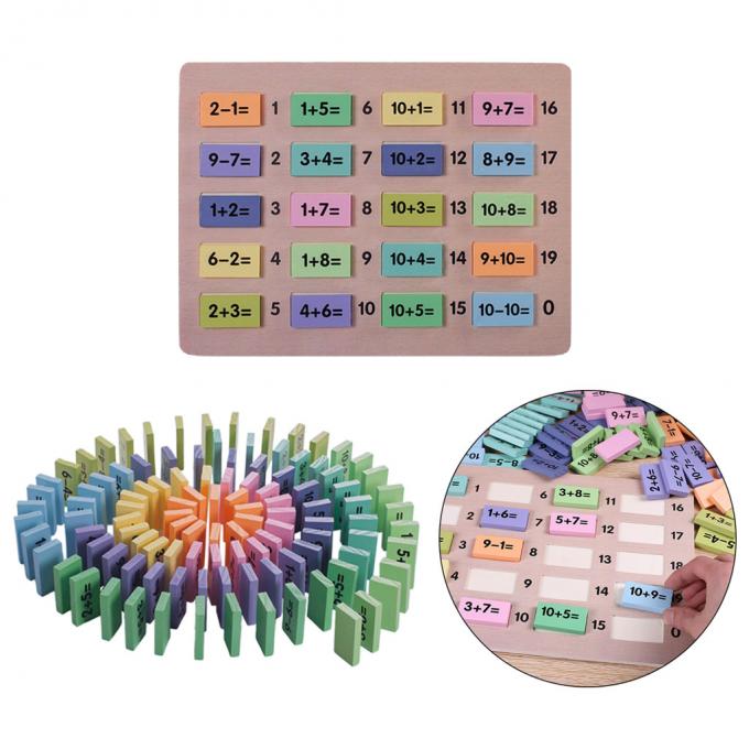 Mathematik-nummerieren pädagogische Mathe-Spielwaren Dominos, die lustiges Baustein